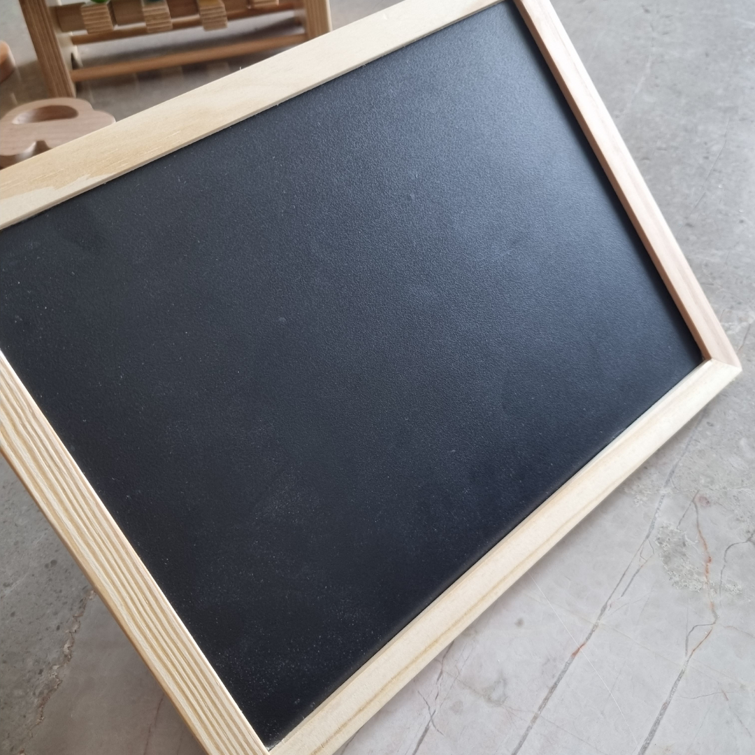 Double Sided Framed Chalkboard, Wooden Slate for Kids, nesta toys