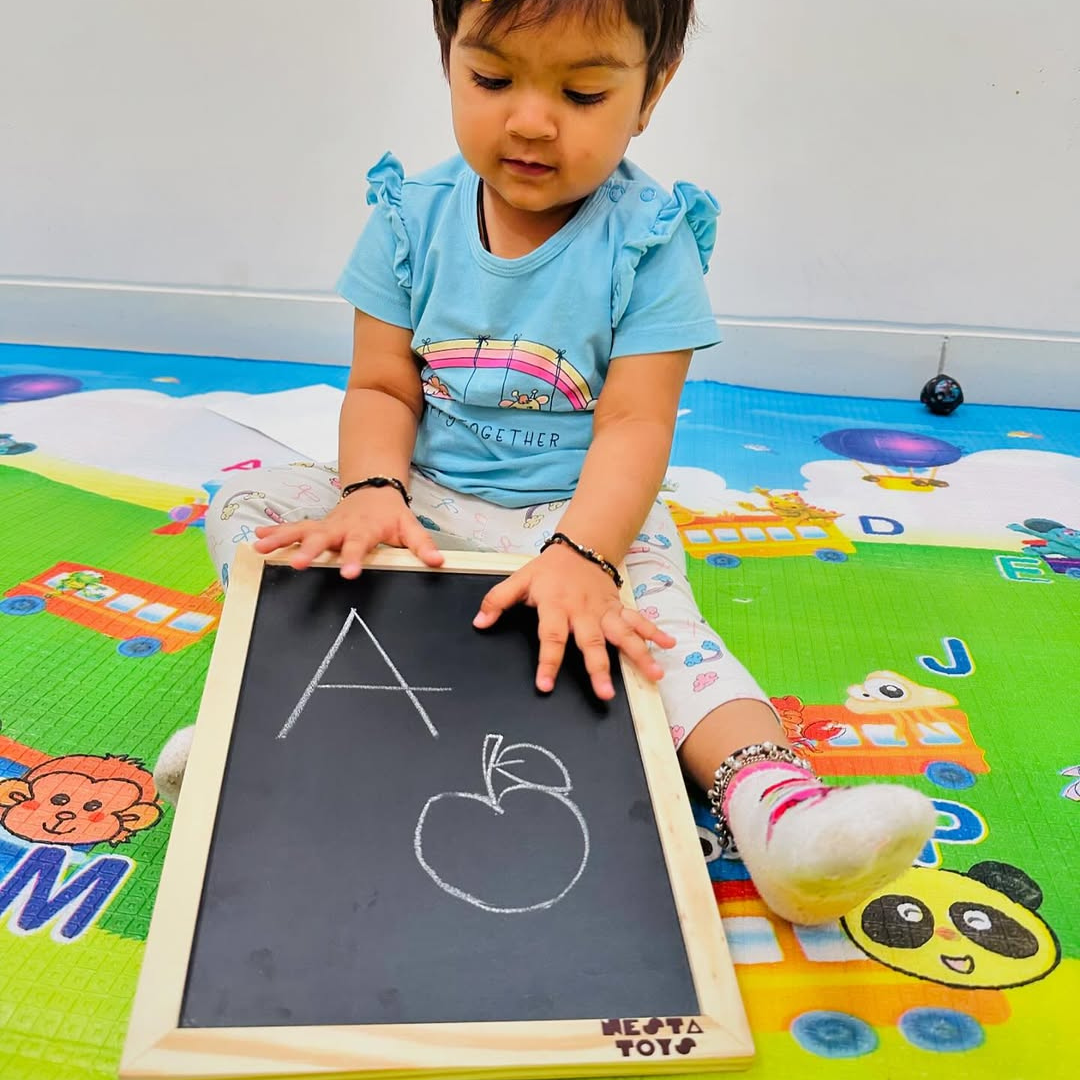 Slate with wooden frame, Blackboard for kids, Easel, Pre writing toys, Alphabet writing, umber writing, chalkboard