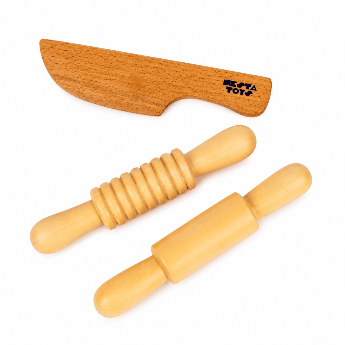 Play Dough Tool set | Rolling Pins & Knife - NESTA TOYS