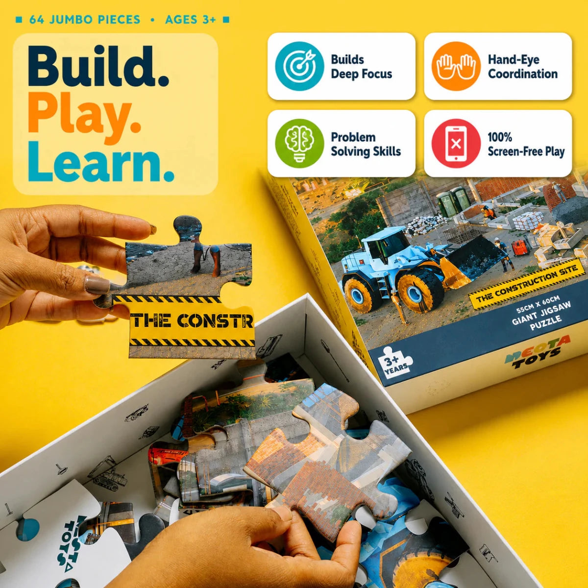 Construction Site Jigsaw Puzzle (64 Pcs) - NESTA TOYS