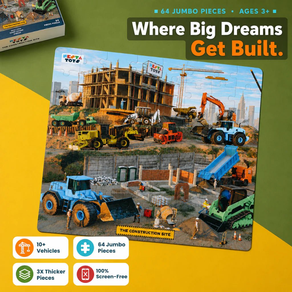 Construction Site Jigsaw Puzzle (64 Pcs) - NESTA TOYS