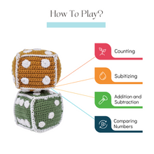 Load image into Gallery viewer, NESTA TOYS - Crochet Dice | Early Math Toy (2 Pcs)
