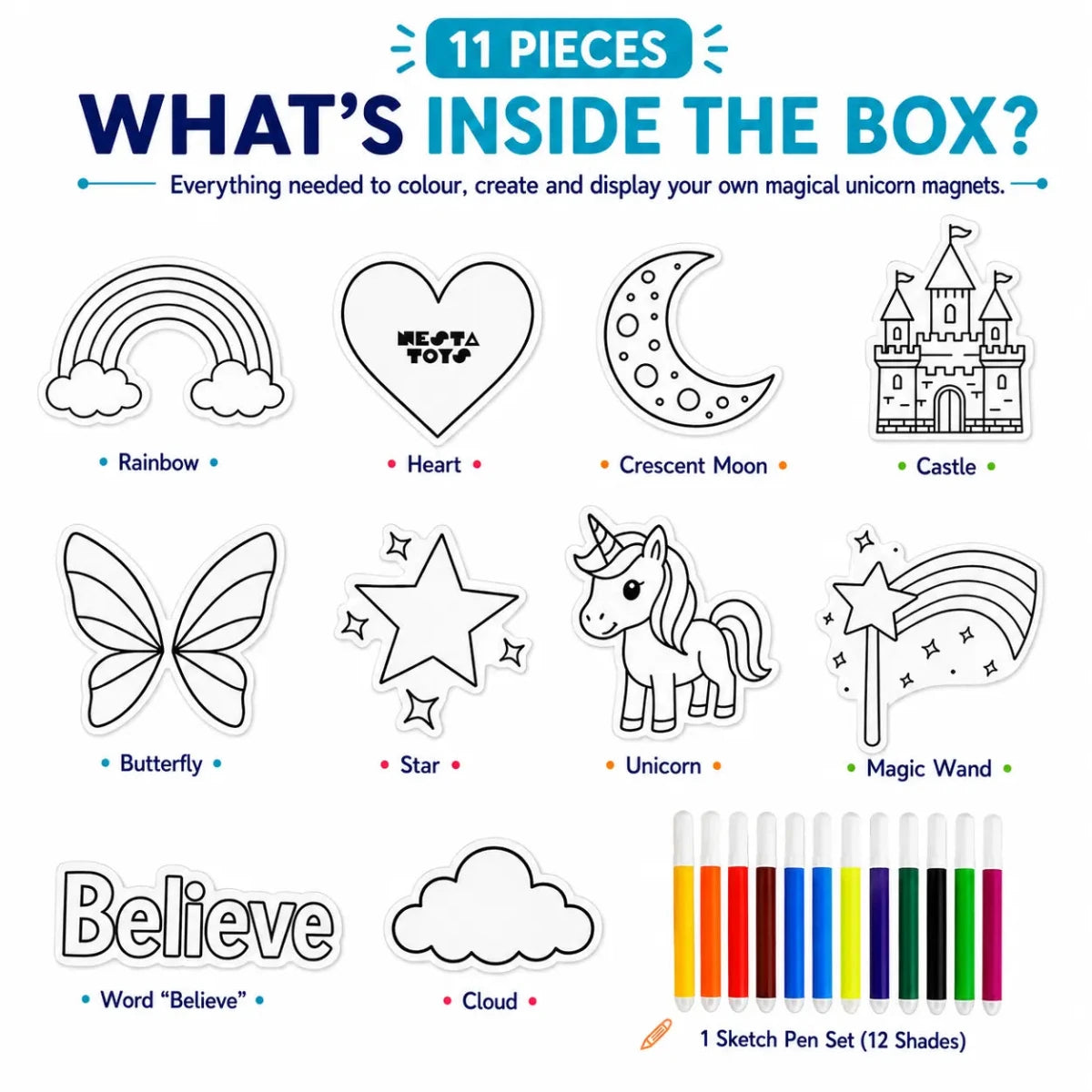 DIY Fridge Magnet - Unicorn - NESTA TOYS