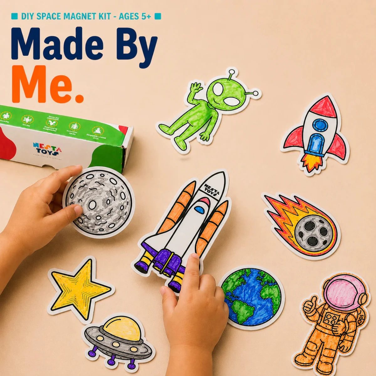 DIY Fridge Magnet (10 Pcs) - Space - NESTA TOYS