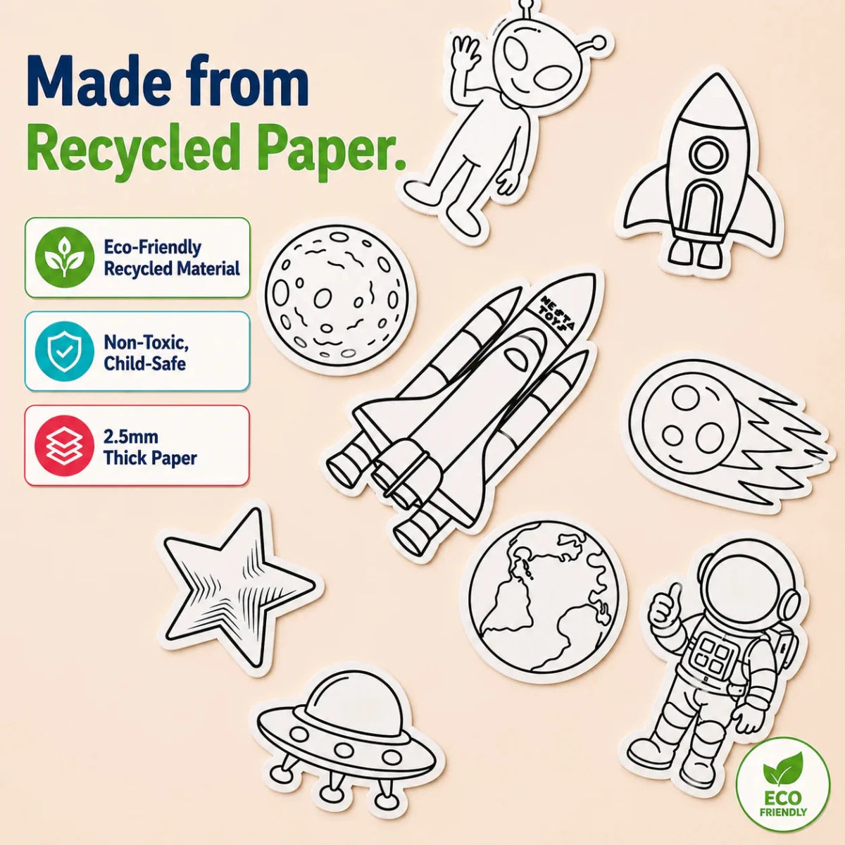 DIY Fridge Magnet (10 Pcs) - Space - NESTA TOYS