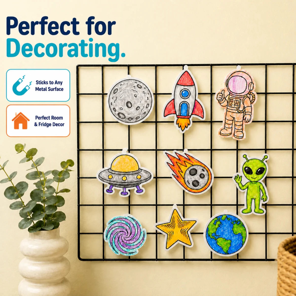 DIY Fridge Magnet (10 Pcs) - Space - NESTA TOYS