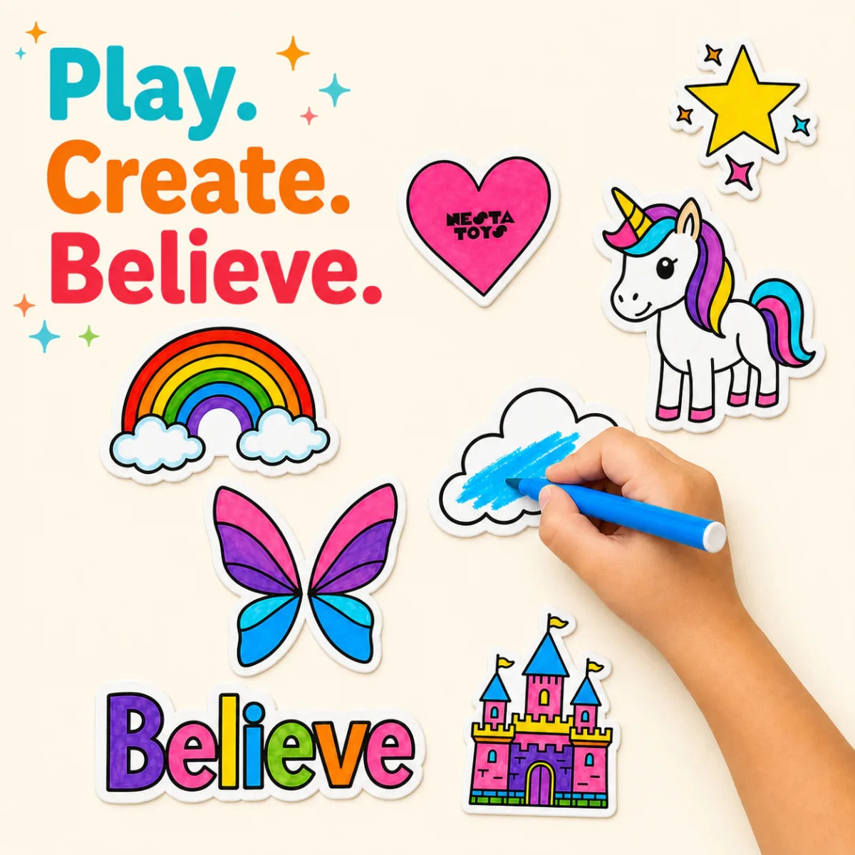 DIY Fridge Magnet (10 Pcs) - Unicorn - NESTA TOYS