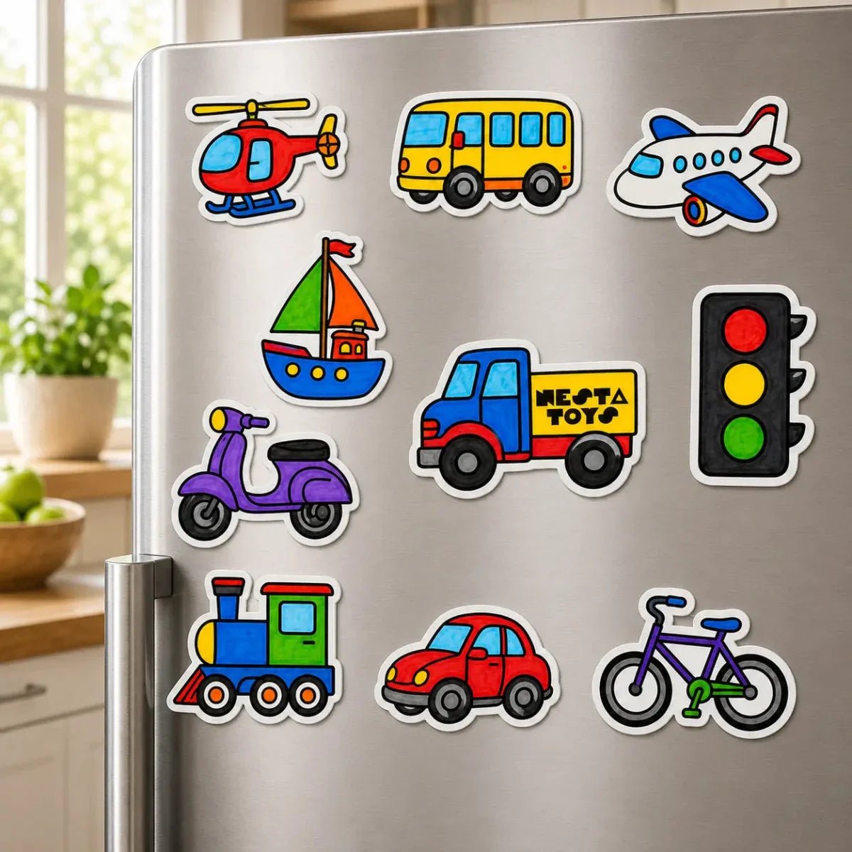 DIY Fridge Magnet (10 Pcs) - Vehicles - NESTA TOYS