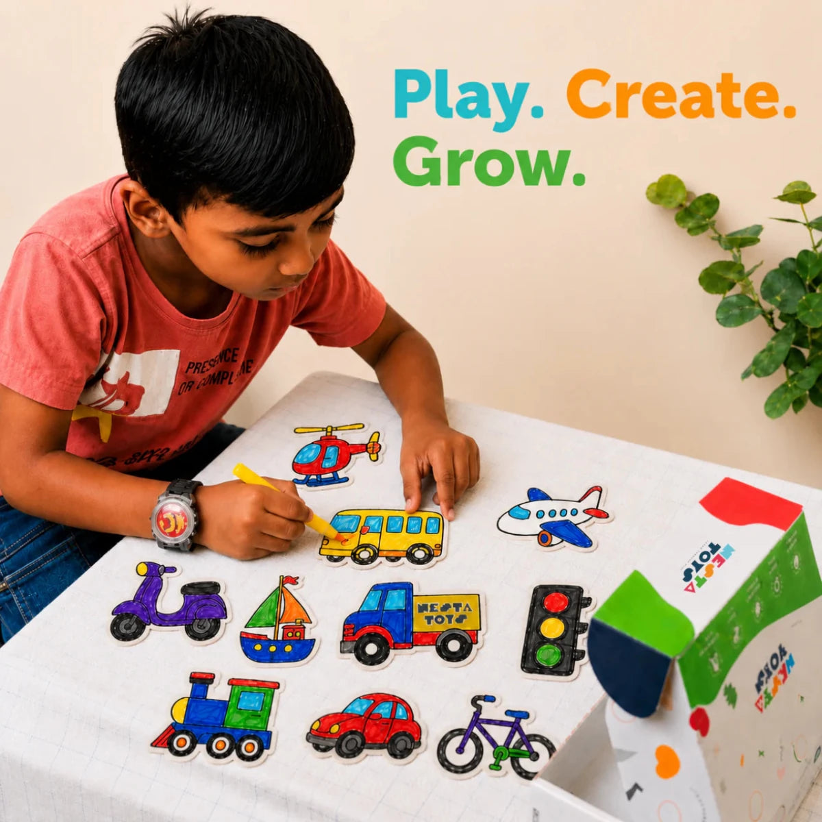 DIY Fridge Magnet (10 Pcs) - Vehicles - NESTA TOYS
