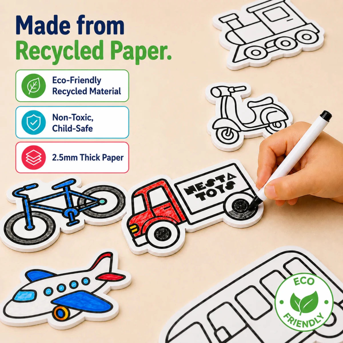 DIY Fridge Magnet (10 Pcs) - Vehicles - NESTA TOYS