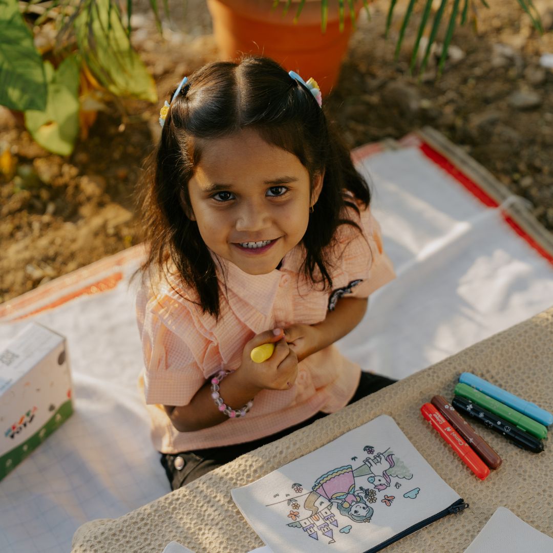 DIY Coloring Cotton Pouch for Kids  -Princess Theme
