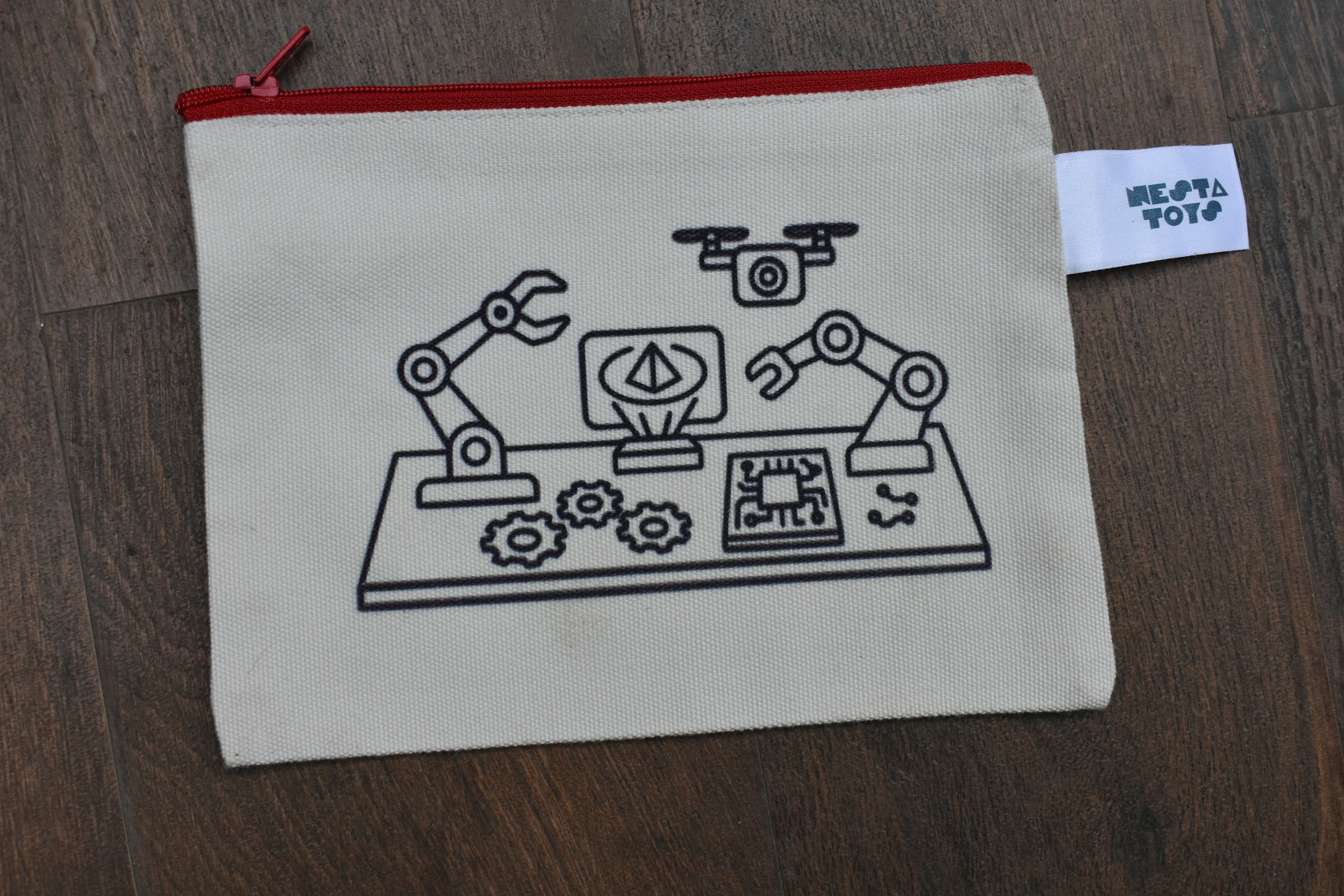 DIY Coloring Cotton Pouch for Kids– Robots and Future Tech