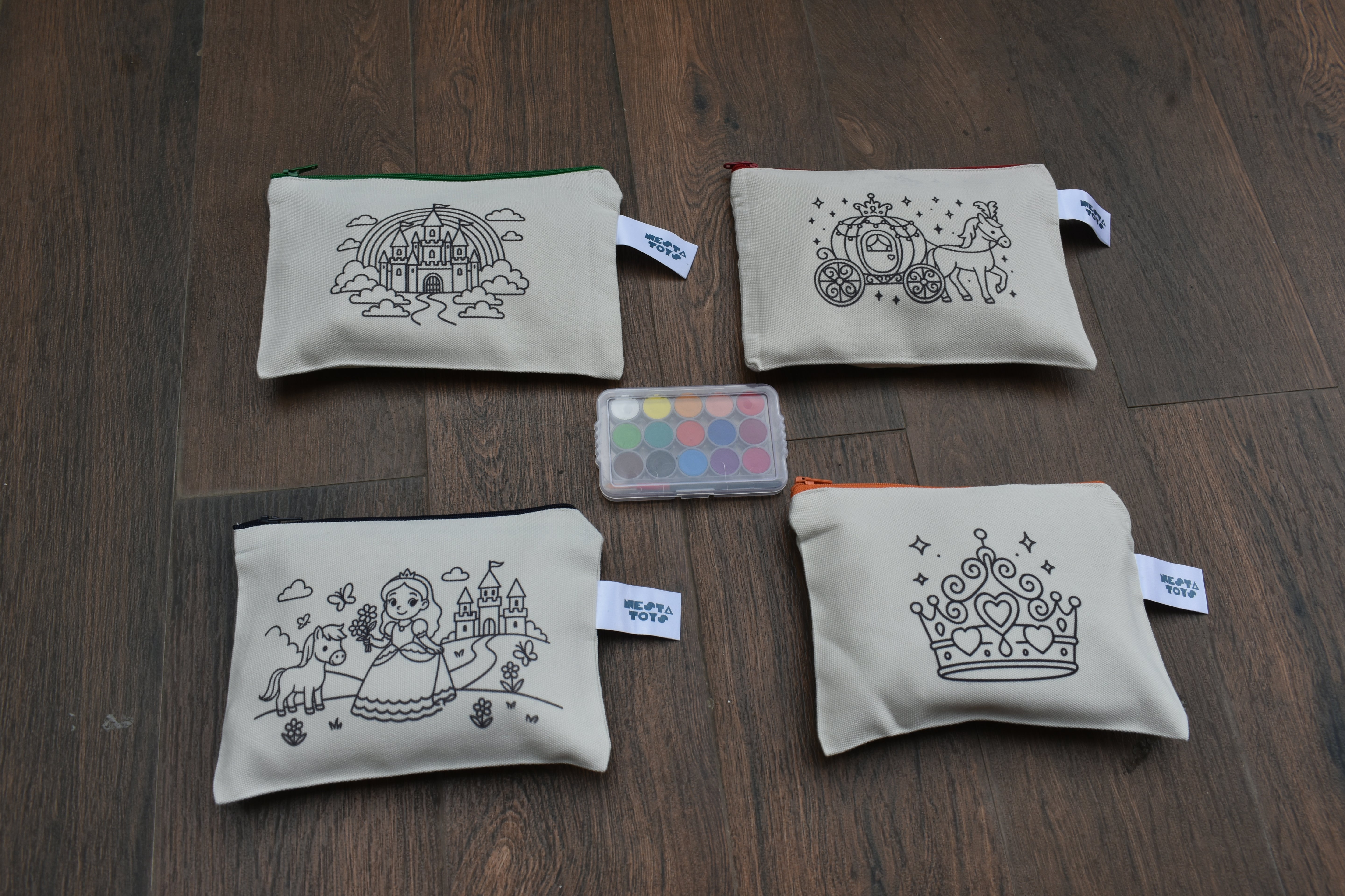 DIY Coloring Cotton Pouch for Kids– Princess Theme