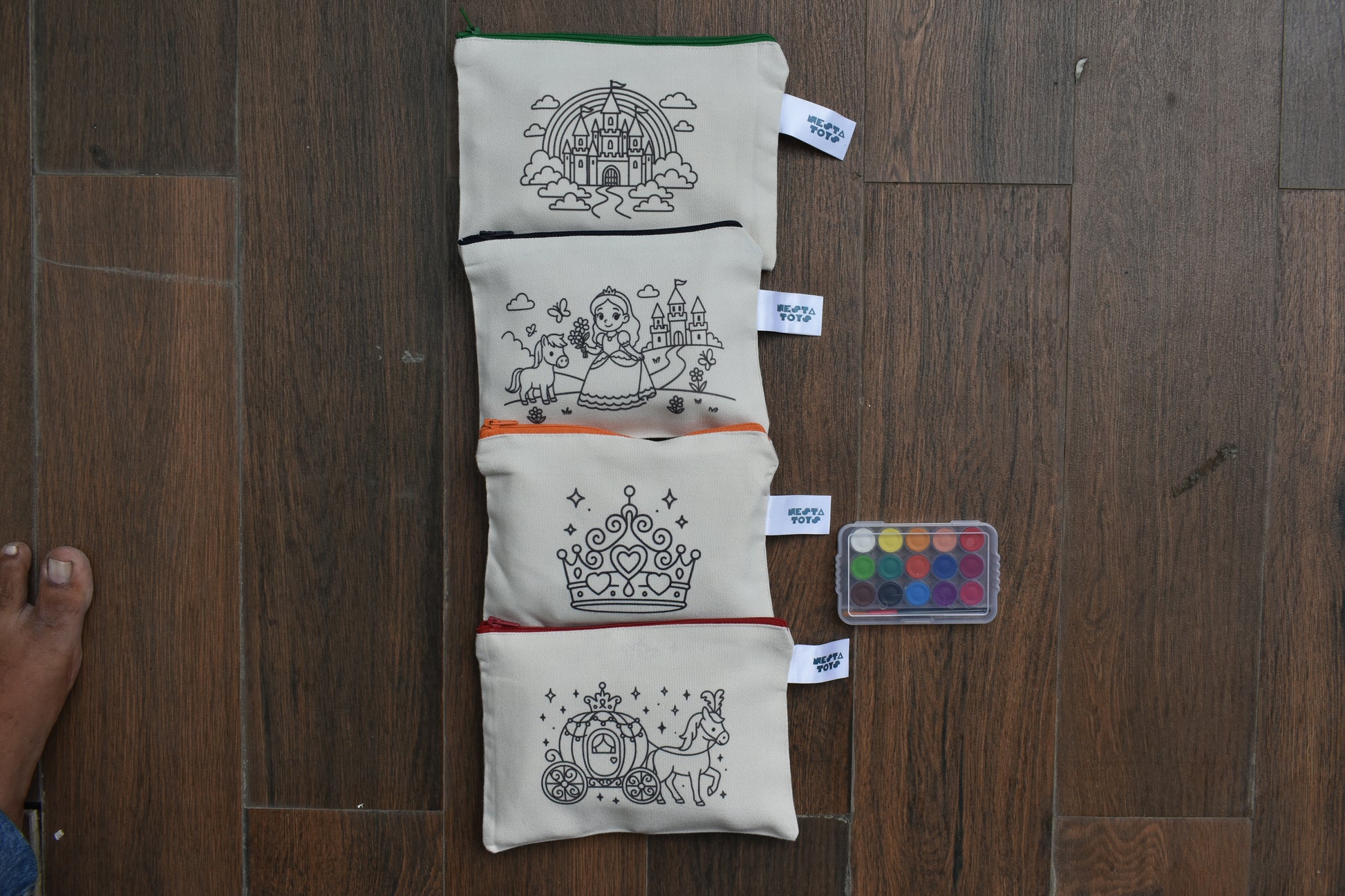 DIY Coloring Cotton Pouch for Kids– Princess Theme