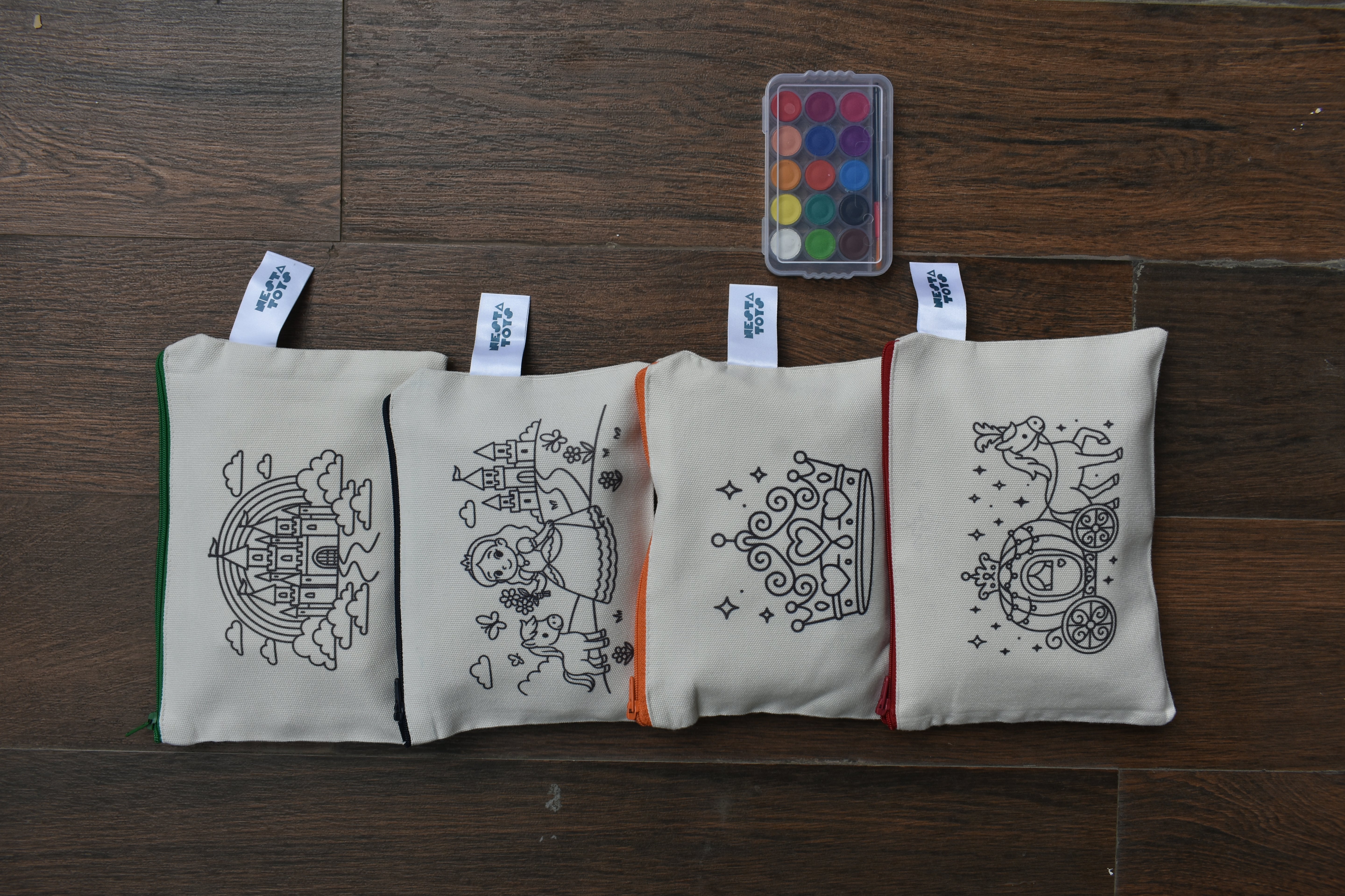 DIY Coloring Cotton Pouch for Kids– Princess Theme