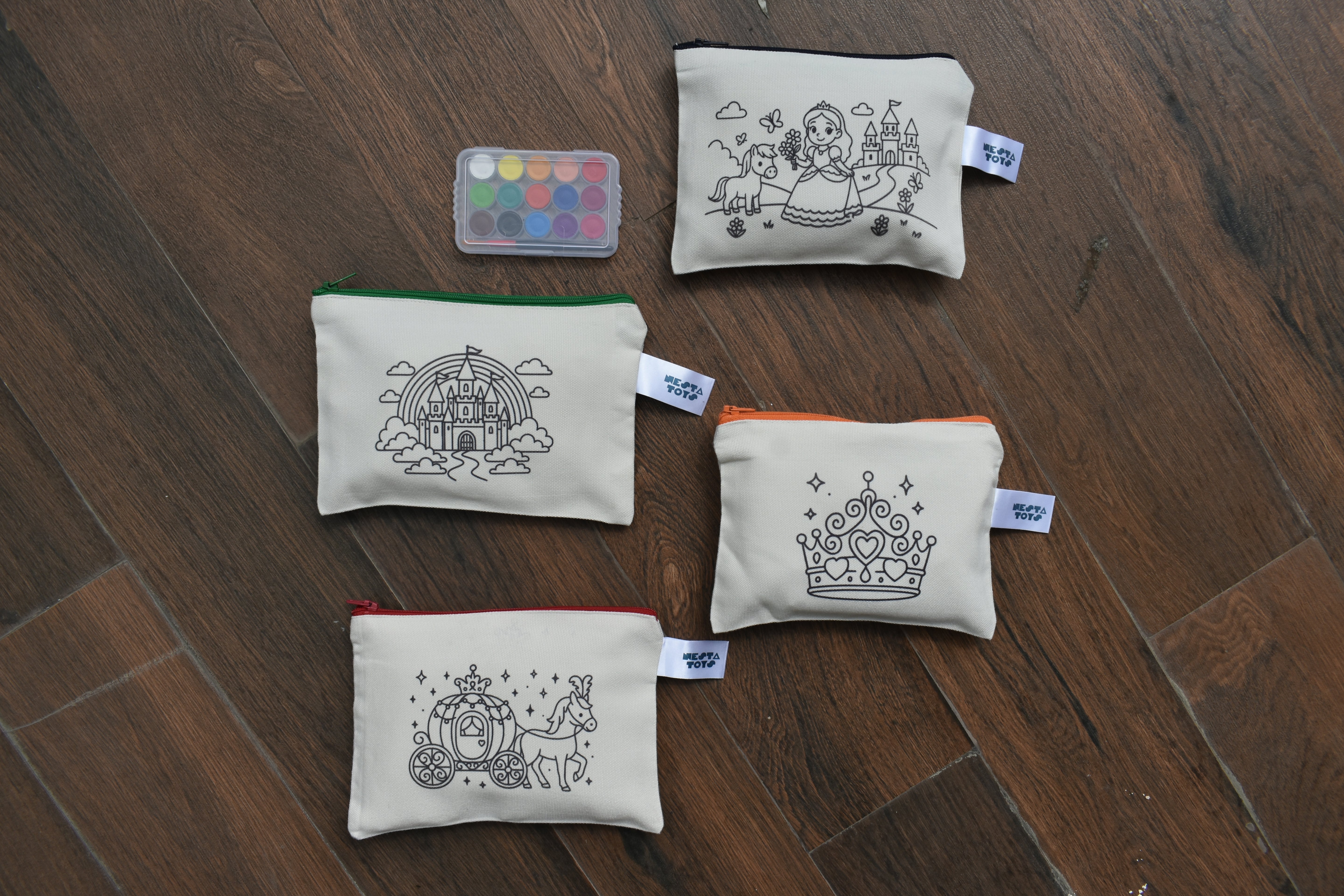 DIY Coloring Cotton Pouch for Kids– Princess Theme