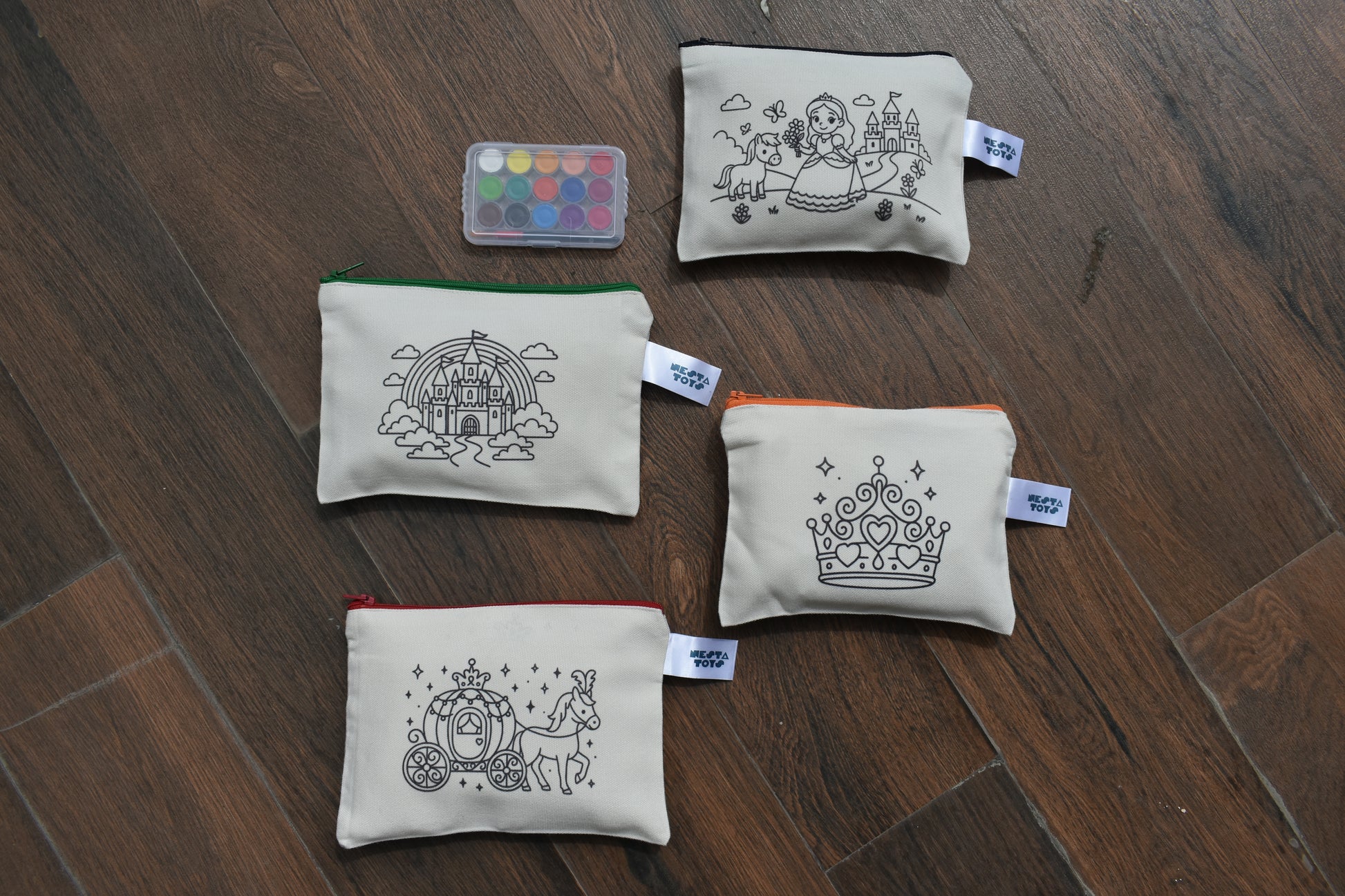 DIY Coloring Cotton Pouch for Kids– Princess Theme