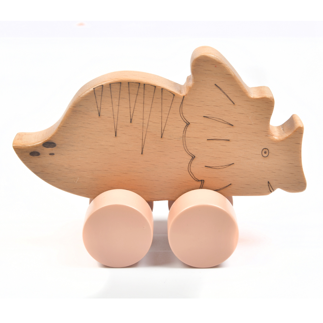 Dinosaur Pull Along Toy, wooden toy for babies