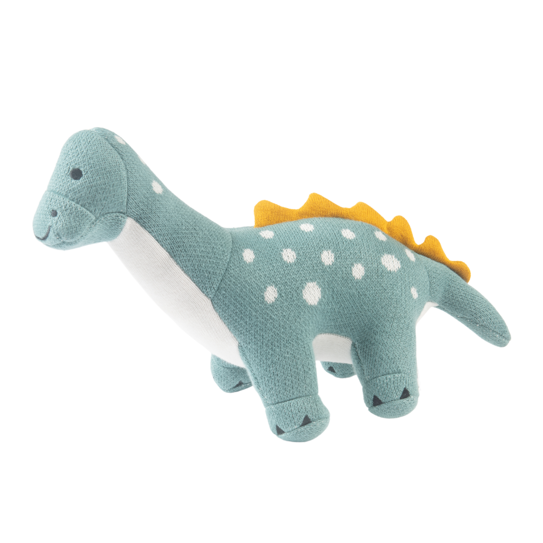 Dippy the Dino | Knitted Cotton Animal Plush Toy for Kids