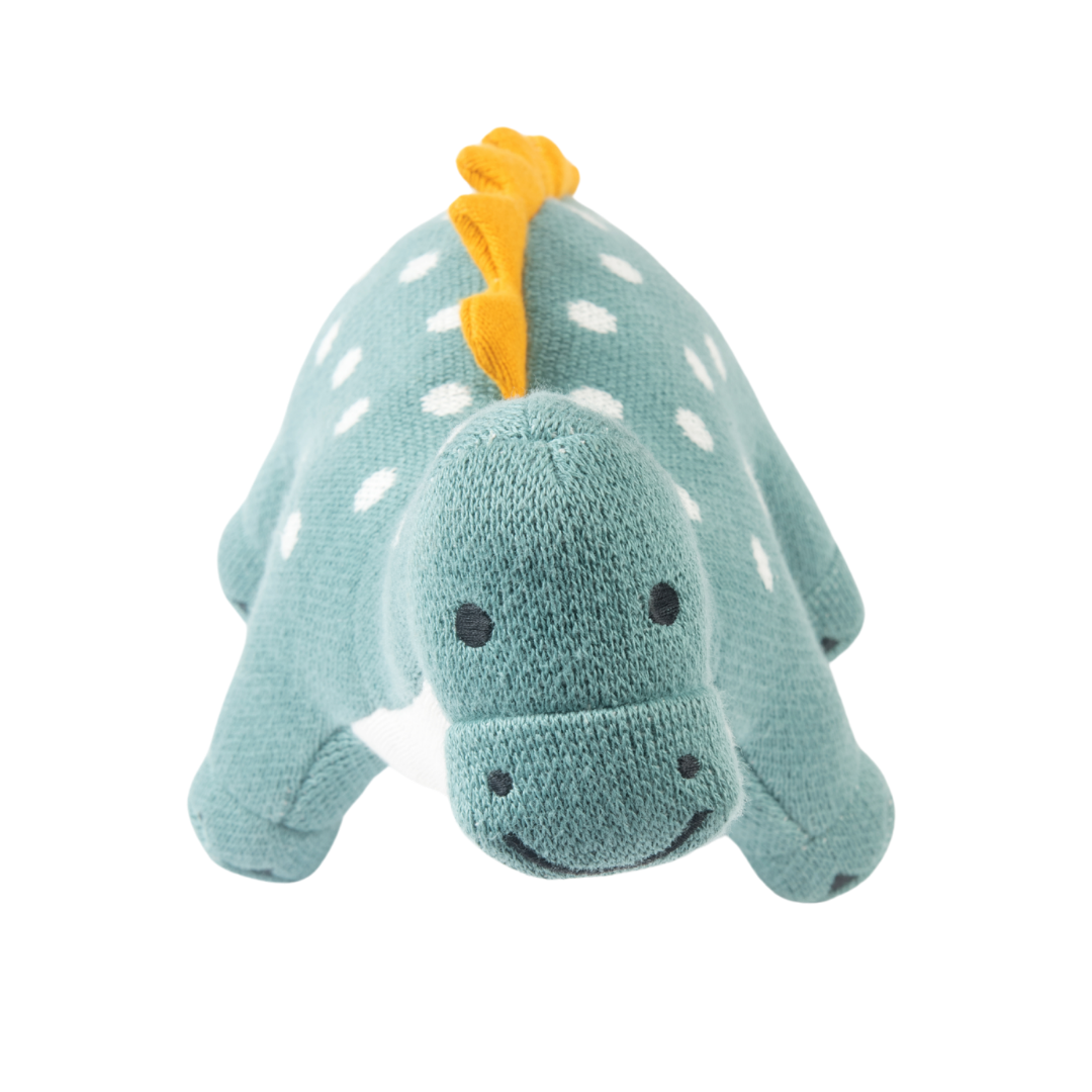 Dippy the Dino | Knitted Cotton Animal Plush Toy for Kids