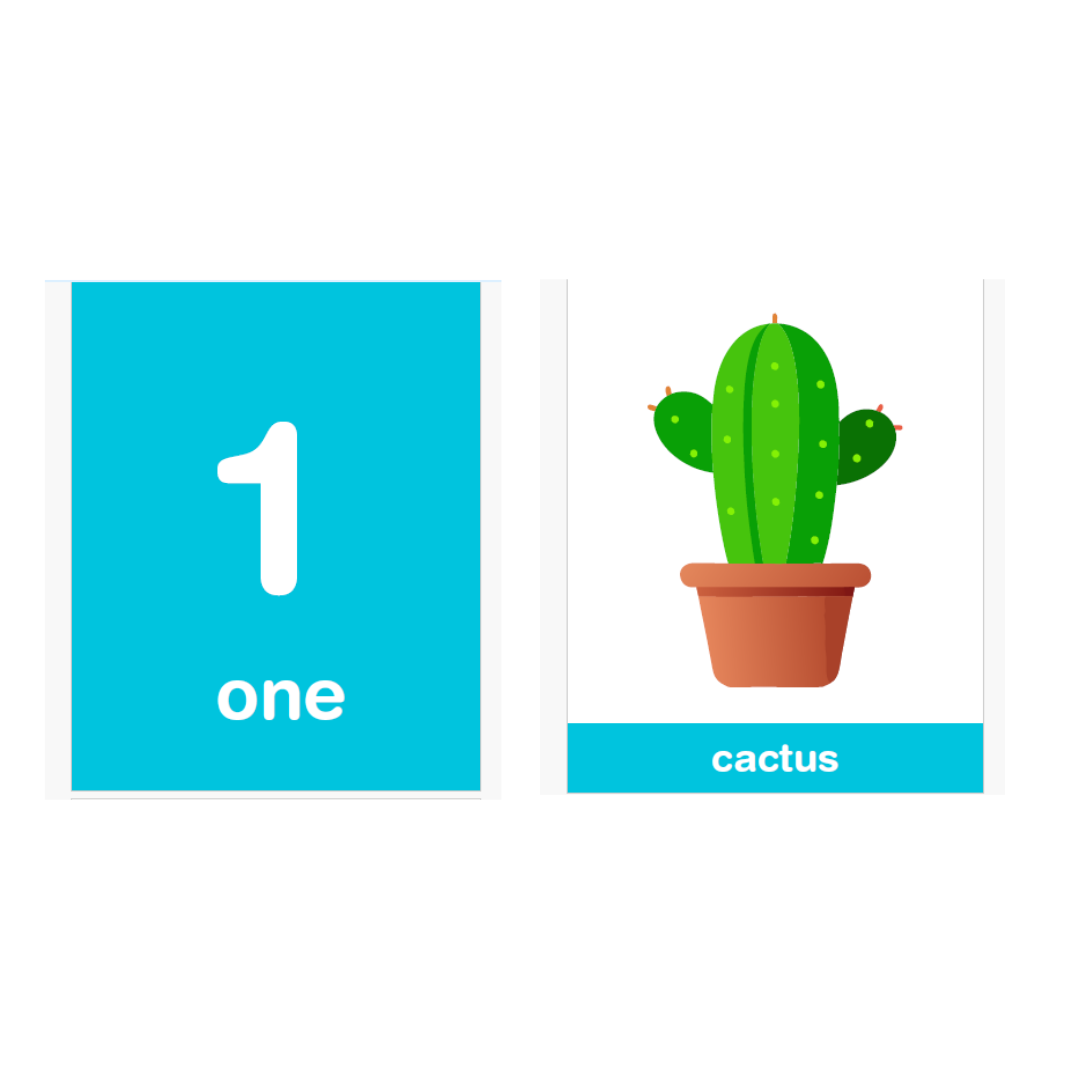 Numbers, Letters, Colors & Shapes (120 Images, 60 Cards) - nestatoys