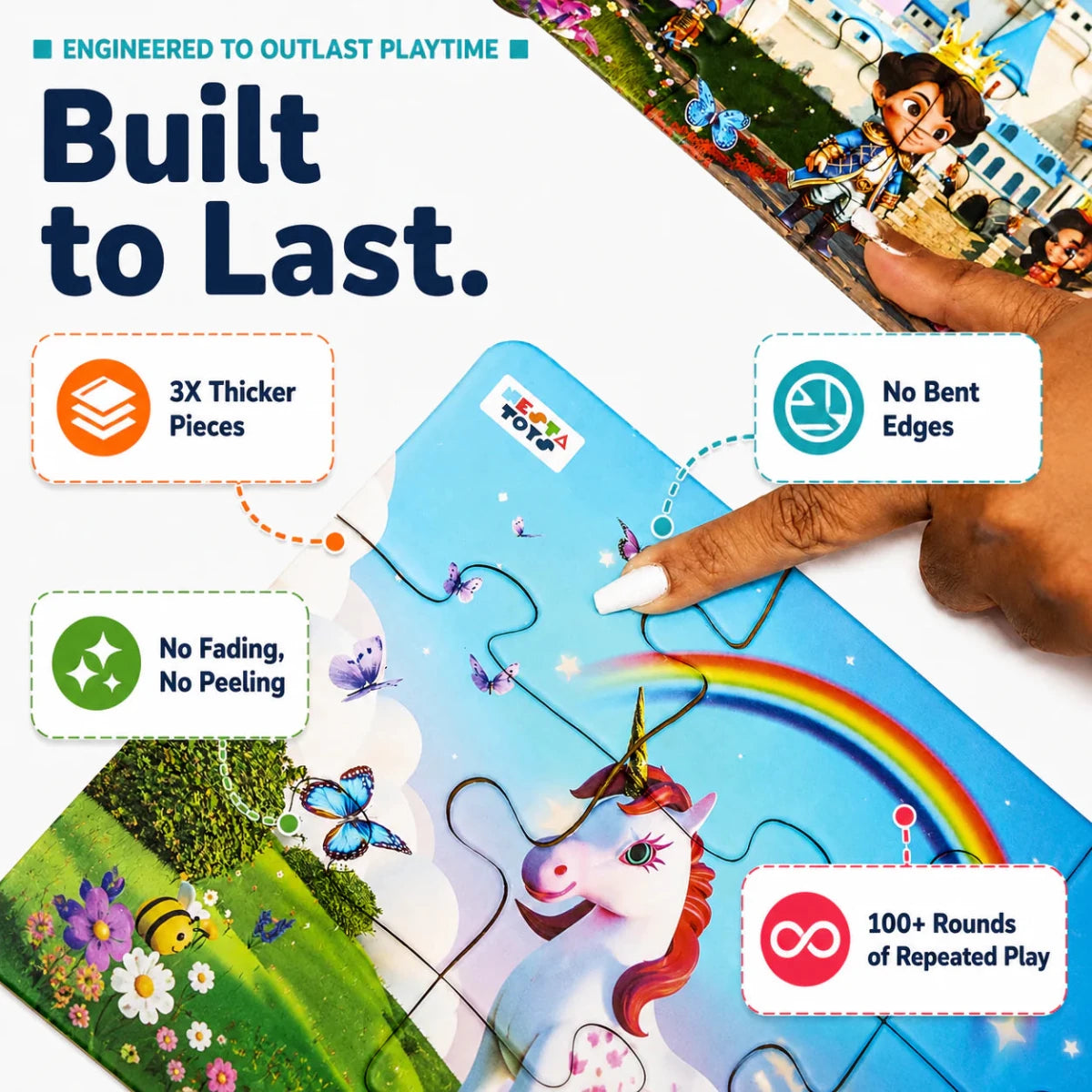 Enchantia - 4 in 1 Level Up & Learn Jigsaw Puzzle (9 Pcs - 20 Pcs) - Free Gift - NESTA TOYS