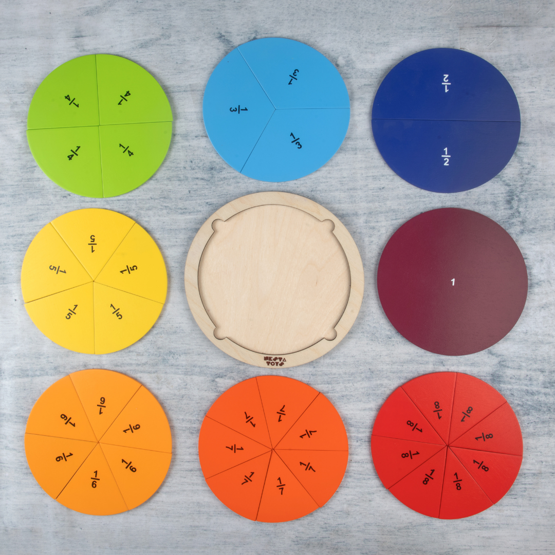 Fraction Puzzle, wooden puzzle, math puzzle, educational toys, learning toys, math toys, educational toys for 5+ Years kids, montessori toys