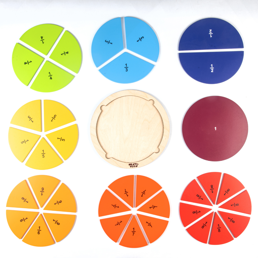 Fraction Puzzle, wooden puzzle, math puzzle, educational toys, learning toys, math toys, educational toys for 5+ Years kids, montessori toys
