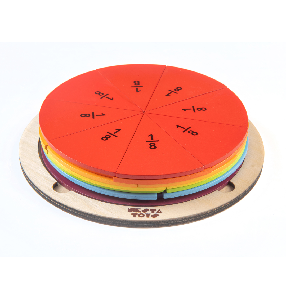 Fraction Puzzle, wooden puzzle, math puzzle, educational toys, learning toys, math toys, educational toys for 5+ Years kids, montessori toys