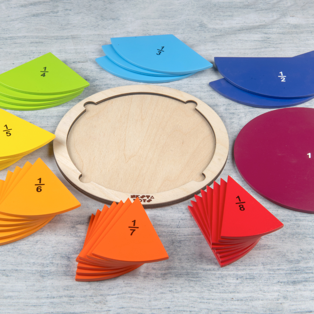 Fraction Puzzle, wooden puzzle, math puzzle, educational toys, learning toys, math toys, educational toys for 5+ Years kids, montessori toys