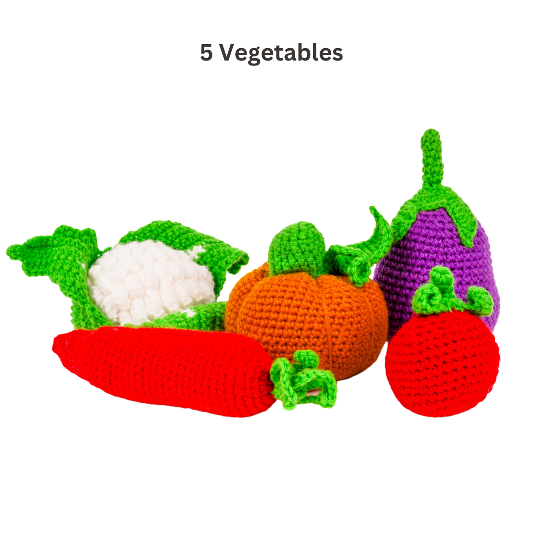 Crochet Fruits & Vegetable Toys, Play Food for Kids, baby toys, kitchen toys, crochet toys, nesta toys