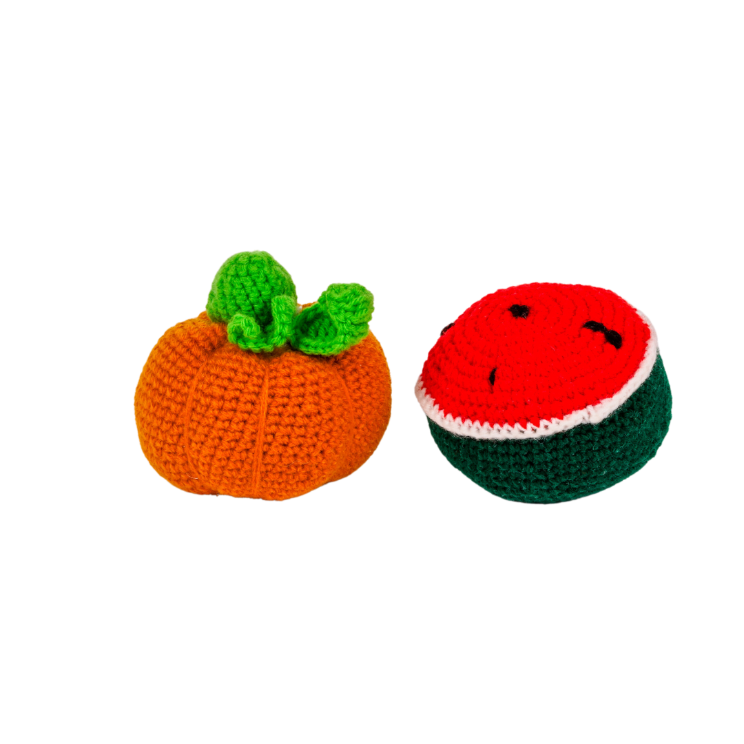 soft toys, plush toys, crochet fruits, crochet vegetable toys, nesta toys, pretend play food