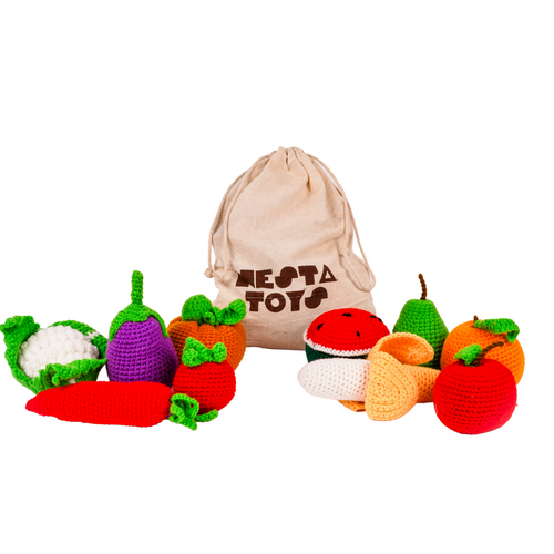 Crochet Fruits & Vegetable Toys, Play Food for Kids, baby toys, kitchen toys, crochet toys, nesta toys
