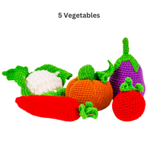 Load image into Gallery viewer, Crochet Fruits &amp; Vegetable Toys, Play Food for Kids, baby toys, kitchen toys, crochet toys, nesta toys
