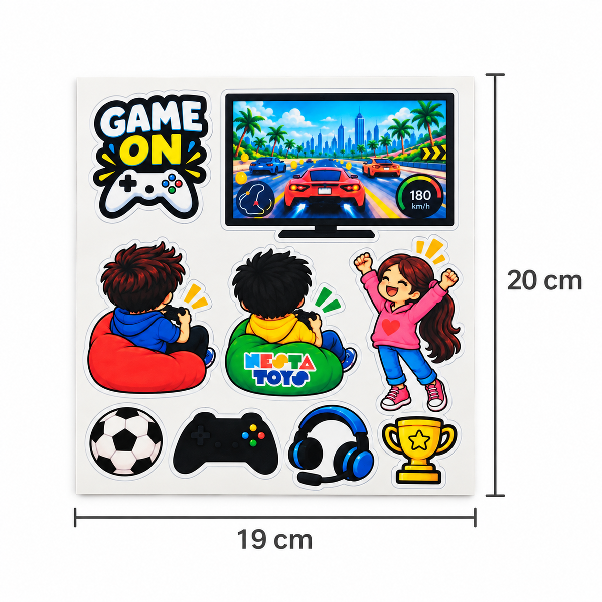 DIY Gaming Drawstring Bag for Kids - Iron-On Sticker Craft Kit