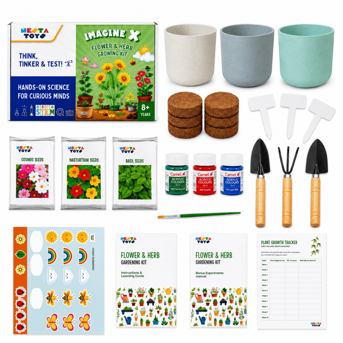 Gardening Kit - Flower & Herb Growing STEM Kit - NESTA TOYS