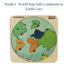 Load image into Gallery viewer, Educational toys, STEM toys Learning Toy, Montessori Wooden puzzle, shape sorter toys, Earth Core puzzle, Water Cycle puzzle, Ocean Layer Puzzle, geography puzzles, continent puzzle
