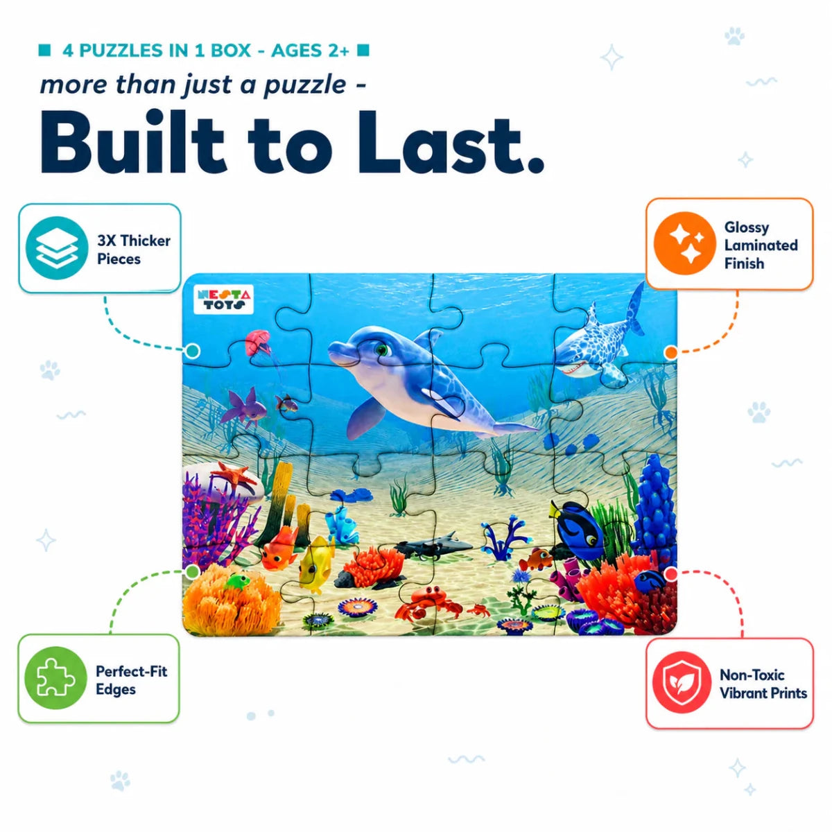Habitat - 4 in 1 Level Up & Learn Jigsaw Puzzle (9 Pcs - 20 Pcs) - NESTA TOYS
