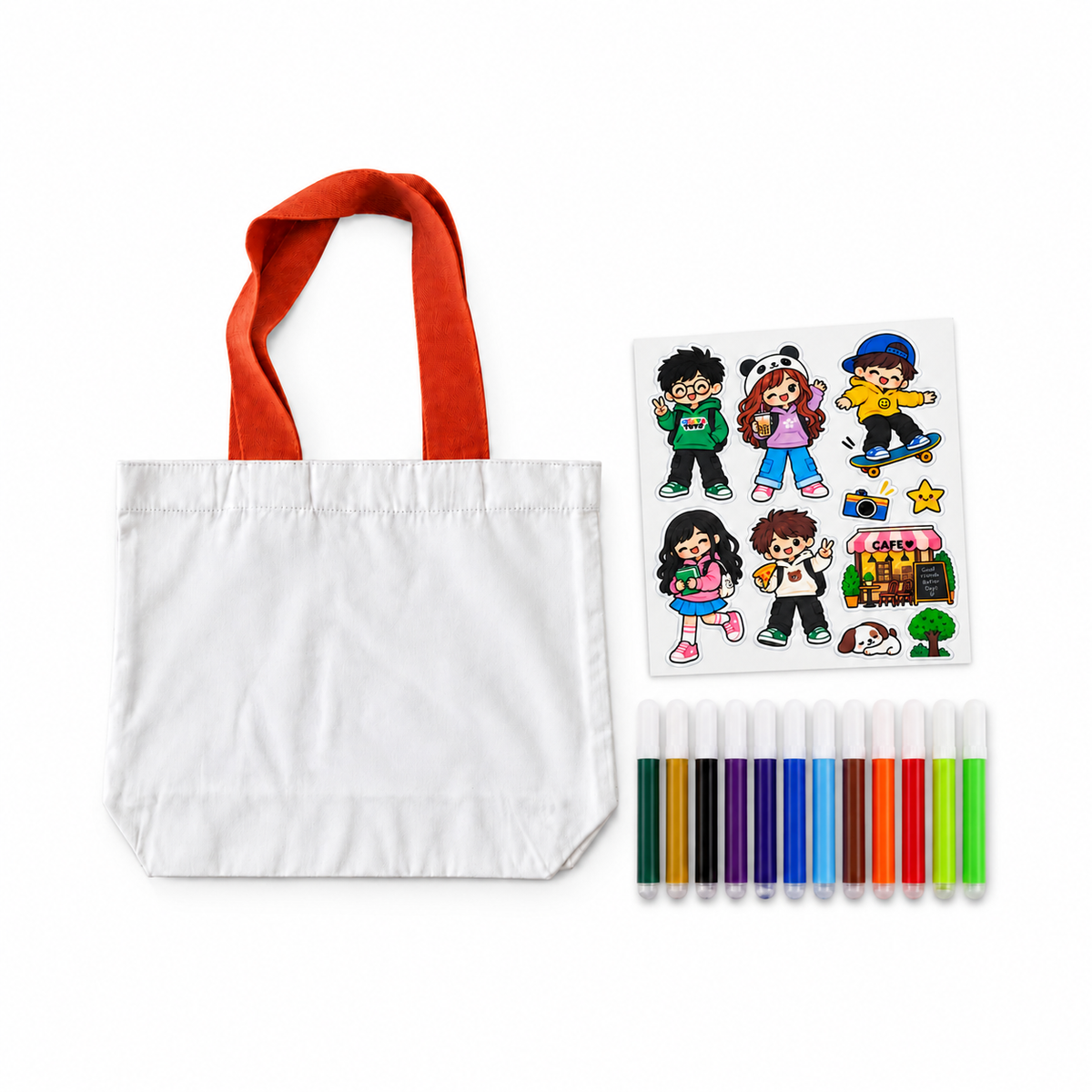 DIY Doodle Tote Bag for Kids - Iron-On Sticker Craft Kit