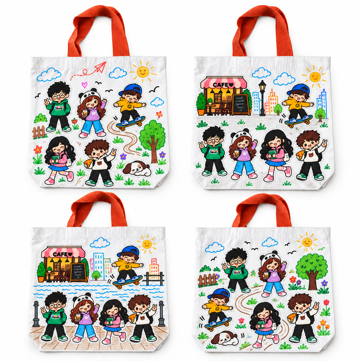 DIY Doodle Tote Bag for Kids - Iron-On Sticker Craft Kit