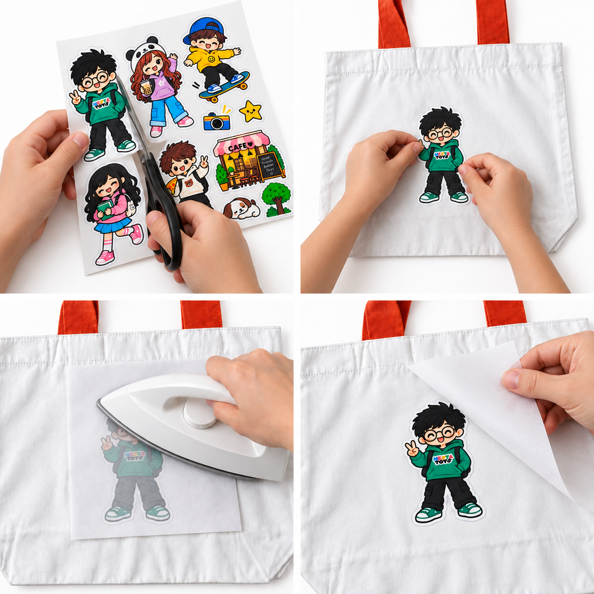DIY Doodle Tote Bag for Kids - Iron-On Sticker Craft Kit