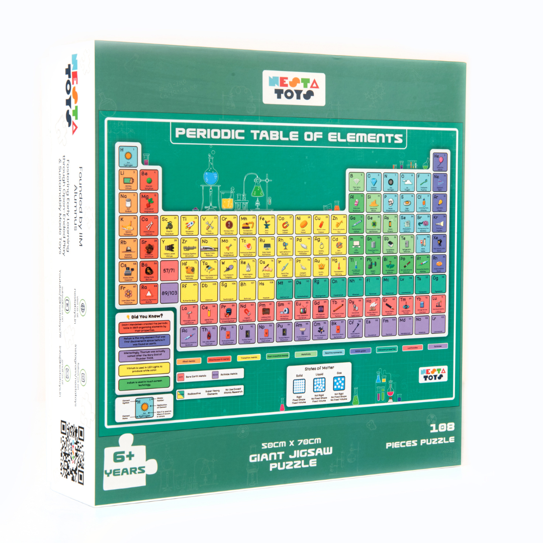 Periodic Table of Elements Jigsaw Puzzle (108 Jumbo Pieces), 100 pcs puzzle, floor puzzle, nesta toys, educational toys, periodic table chart