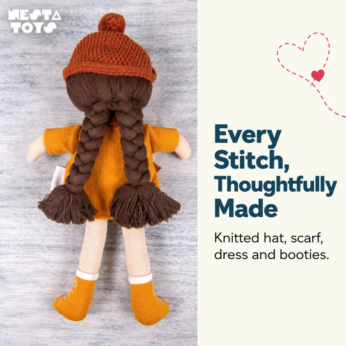Knitted Cotton Soft Toy Doll - NESTA TOYS