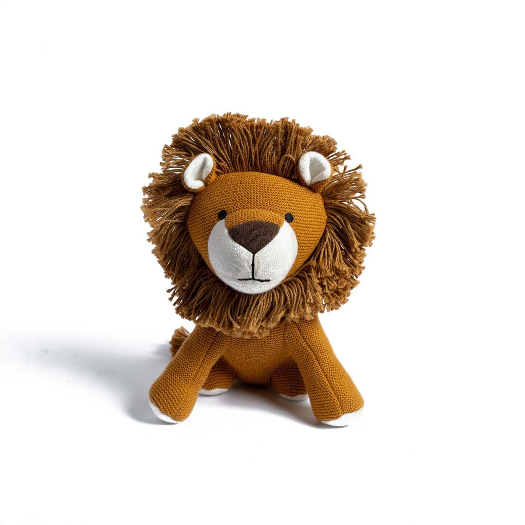Leo the Lion | Knitted Cotton Animal Plush Toy for Kids - NESTA TOYS