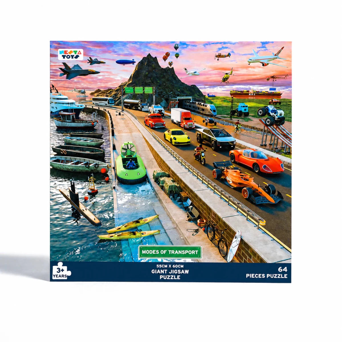 Modes of Transport Jigsaw Puzzle (64 Pcs) - NESTA TOYS