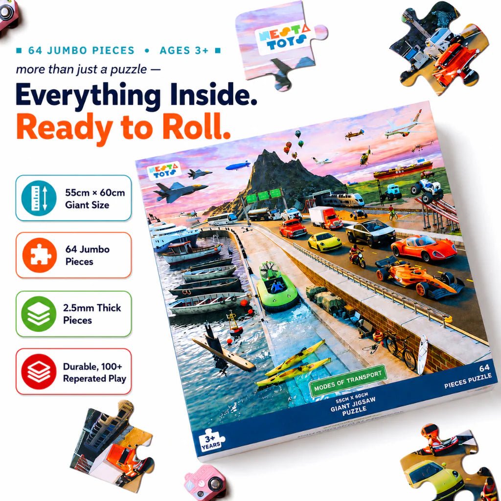 Modes of Transport Jigsaw Puzzle (64 Pcs) - NESTA TOYS