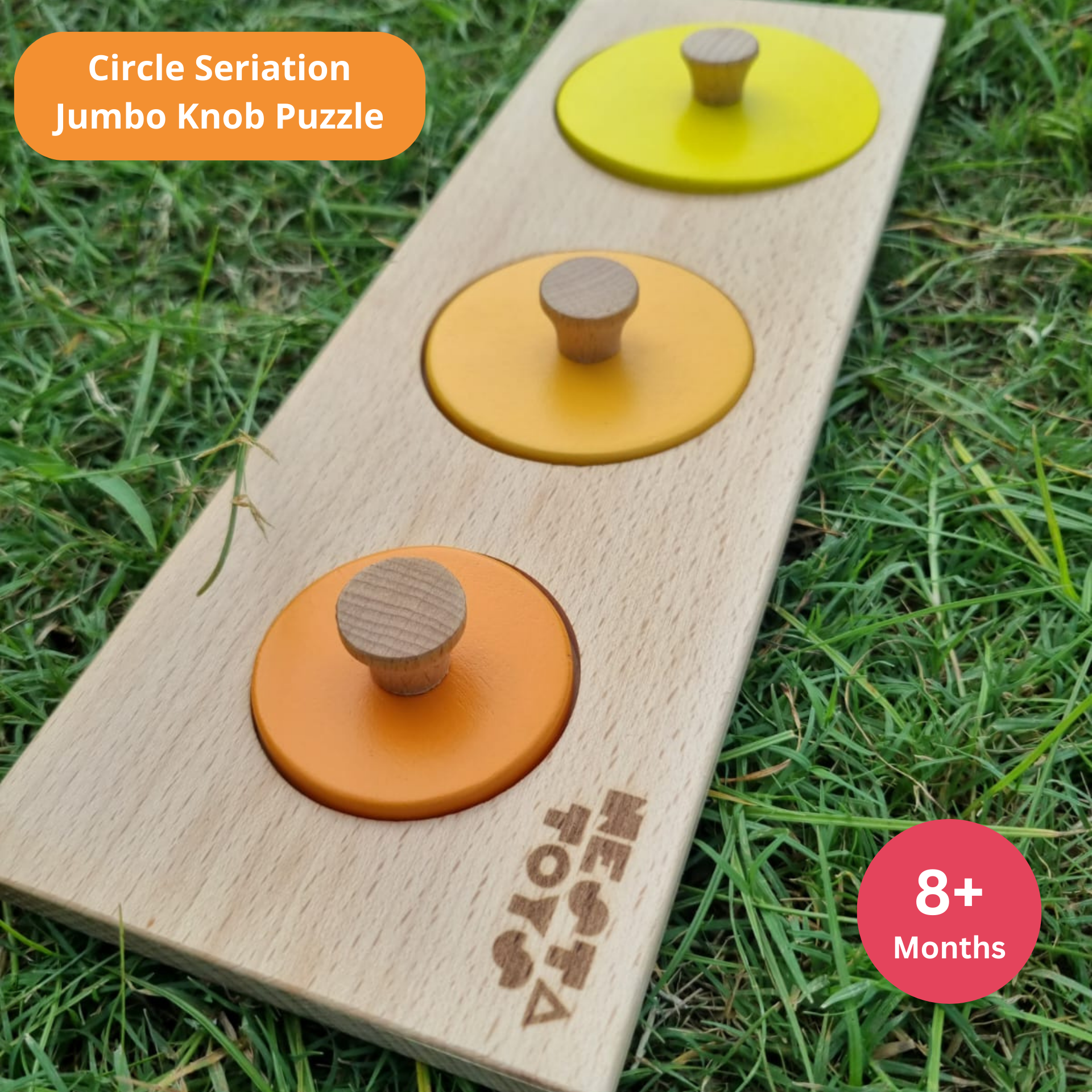   Educational toys, STEM toys Learning Toy, Montessori Wooden Shapes Jumbo Knob Puzzles, toys for babies, puzzles for babies, channapatna toys, montessori toys, montessori puzzle, Montessori Circle Seriation Puzzle