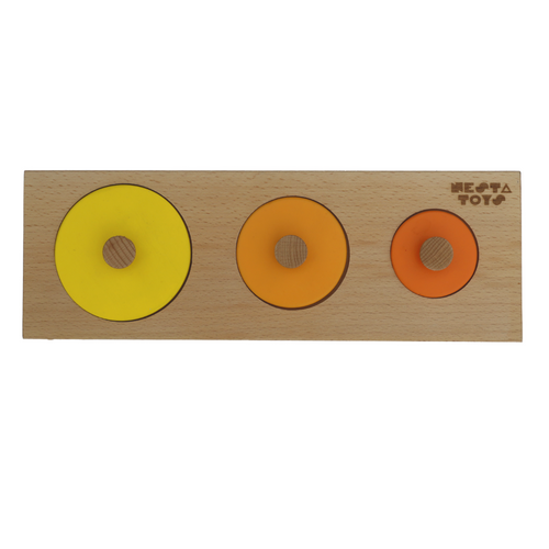 Montessori Wooden Shapes Jumbo Knob Puzzles, toys for babies, puzzles for babies, channapatna toys, montessori toys, montessori puzzle, Montessori Circle Seriation Puzzle
