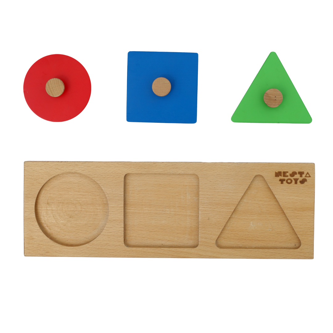 Montessori Wooden Shapes Jumbo Knob Puzzles, toys for babies, puzzles for babies, channapatna toys, montessori toys, montessori puzzle