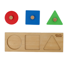Load image into Gallery viewer, Montessori Wooden Shapes Jumbo Knob Puzzles, toys for babies, puzzles for babies, channapatna toys, montessori toys, montessori puzzle
